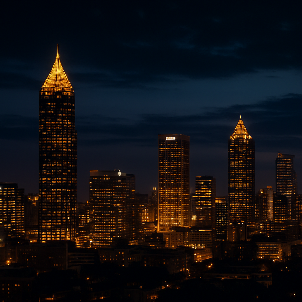 Atlanta skyline at dusk